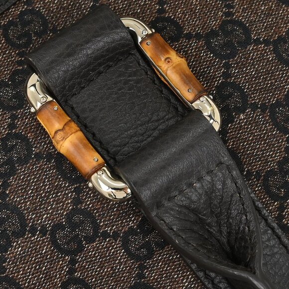 Gucci Brown Bamboo GG Handbag - Picture 6 of 10